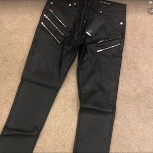 saint laurent faux leather jeans